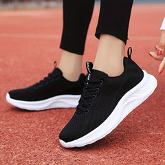 Women's Breathable Running Shoes Mesh Lace-up Athletic Sneakers