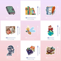 100pcs Book Reading Series Mixed Stickers for Car Luggage Stationery Water Cup