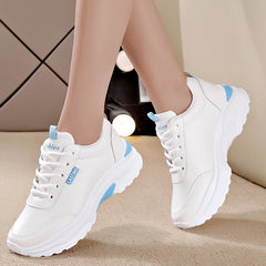 Women's Casual Lace Up Sneakers Lightweight Soft Sole Non-Slip Shoes