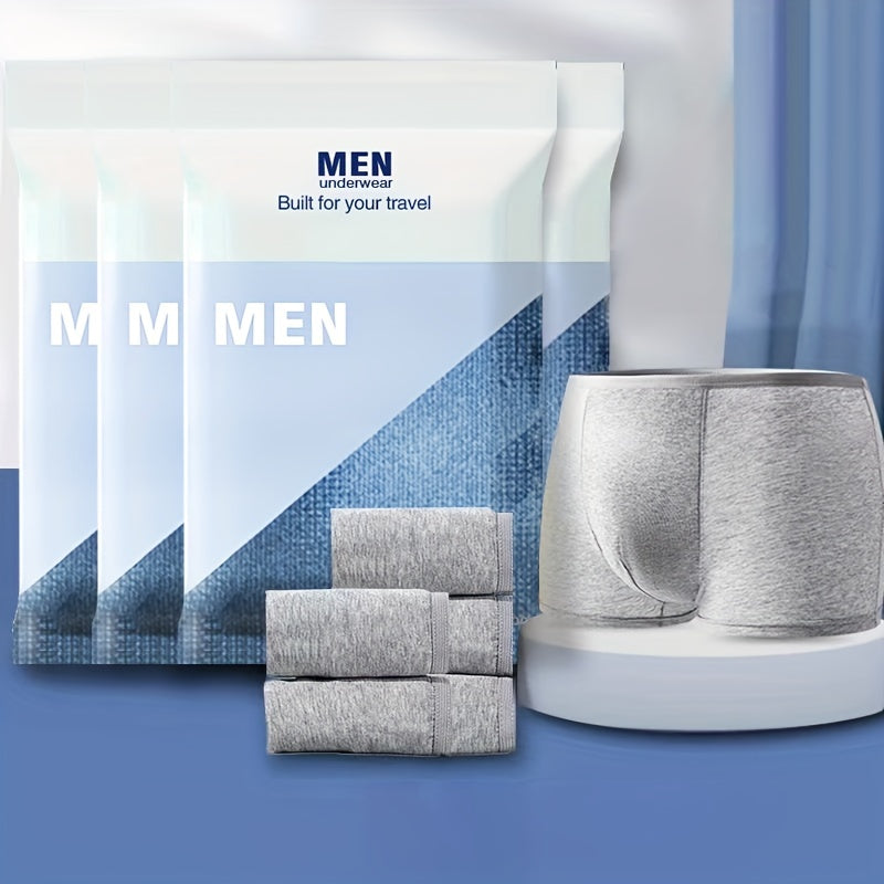 5 Pcs Men's Disposable Travel Underwear Breathable Cotton Comfort