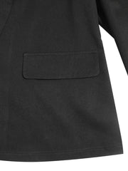  Solid Long Puff Sleeve Blazer With Lapel Collar