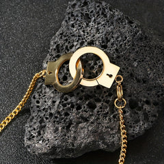 Funky Stainless Steel Handcuff Charm Necklace Men