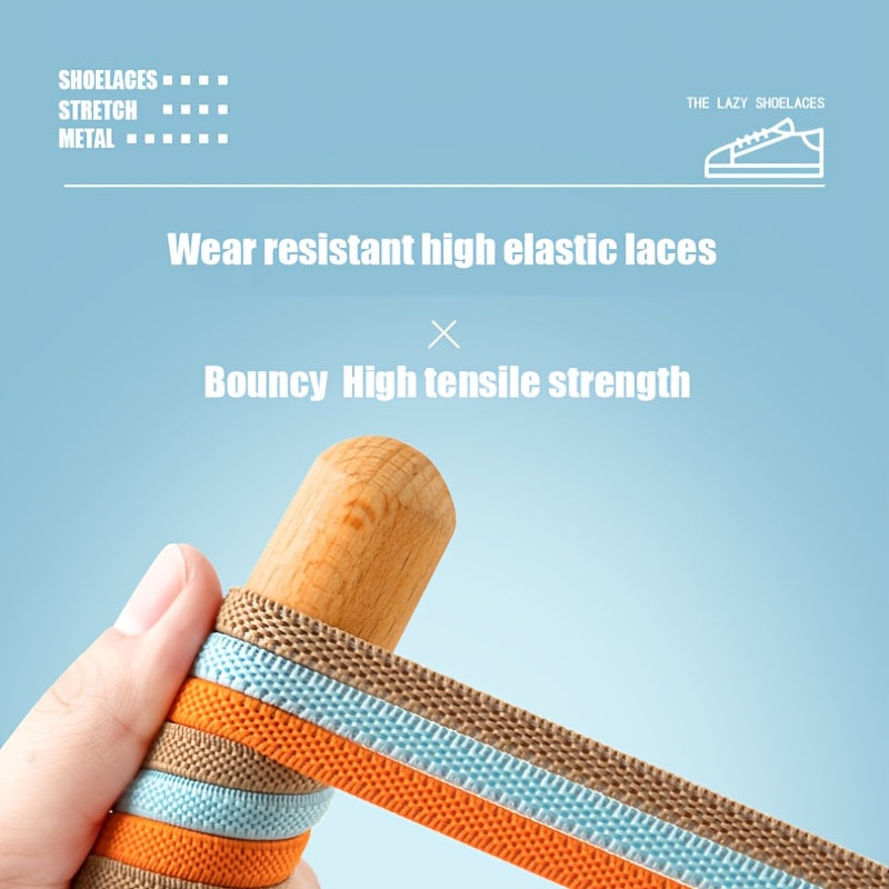 No-Screw Installation Widened Buckle Elastic Laces for Sneakers
