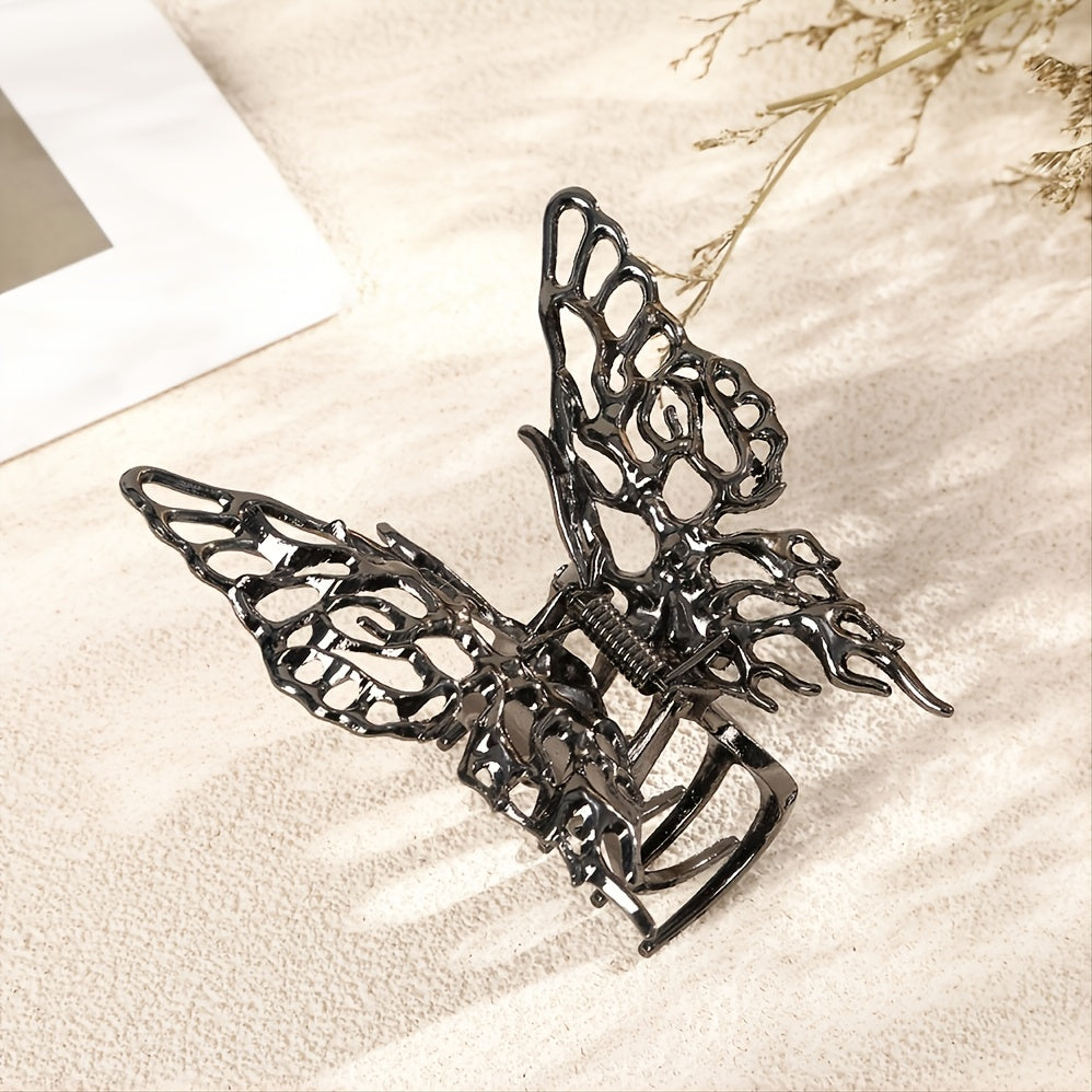 Hollow Butterfly Chignon Hair Clip Strong Hold Grip Hair Jaw Clip