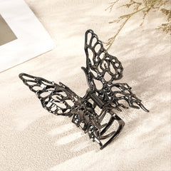 Hollow Butterfly Chignon Hair Clip Strong Hold Grip Hair Jaw Clip