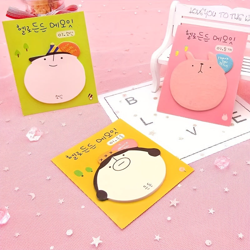 3pcs Cartoon Sticky Notes For Students & Office Workers