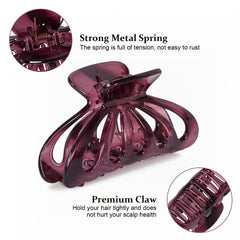Colorful Clear Hair Claw Clip Non Slip Strong Hold Grip Hair Jaw Clip