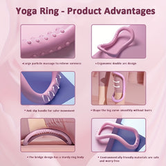 Pilates Mini Exercise Ball and Massage Stretch Ring Set for Workouts