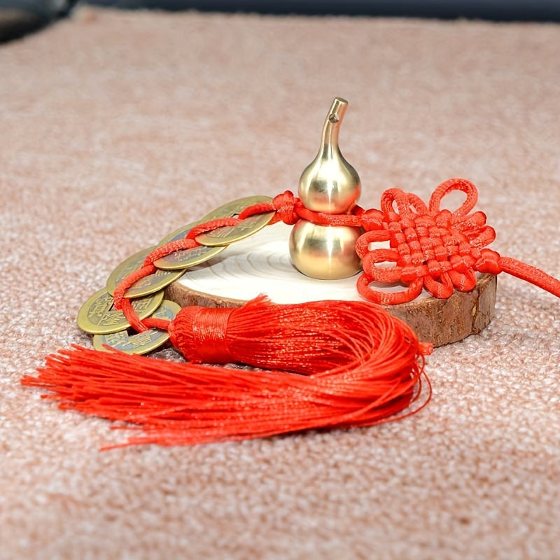 Copper Gourd Chinese Knot Tassel Car Bag Door Handle Decoration