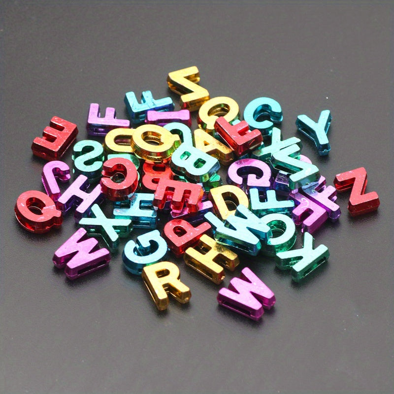 50pcs Large Letter Acrylic Beads Multicolor for DIY Necklace Bracelet Toys