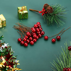 100pcs Christmas Red Foam Cherry Ball Ornaments