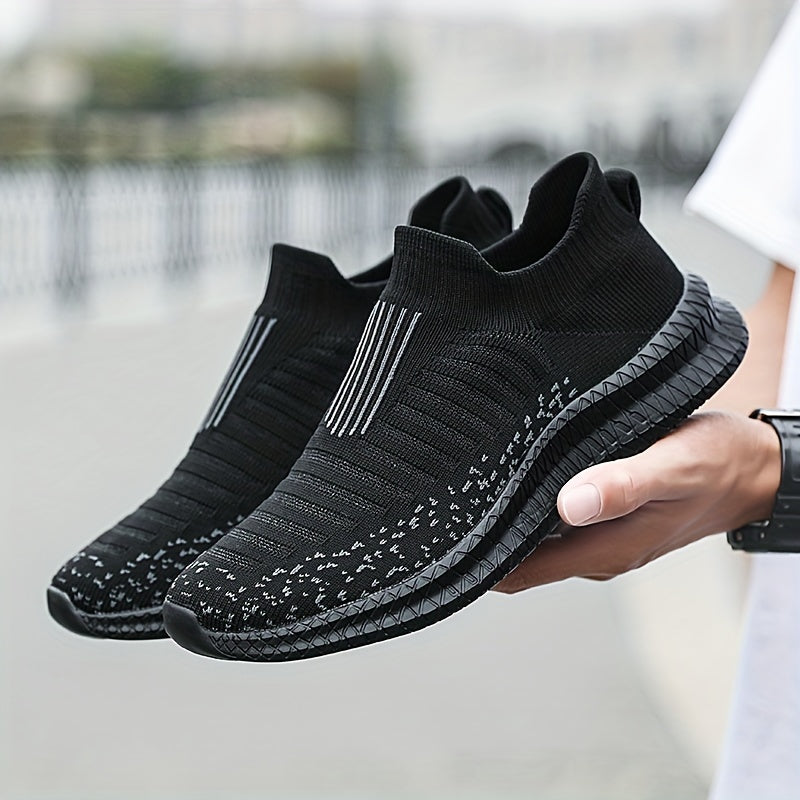 Women's Striped Walking Shoes Outdoor Slip-on Mesh Sneakers