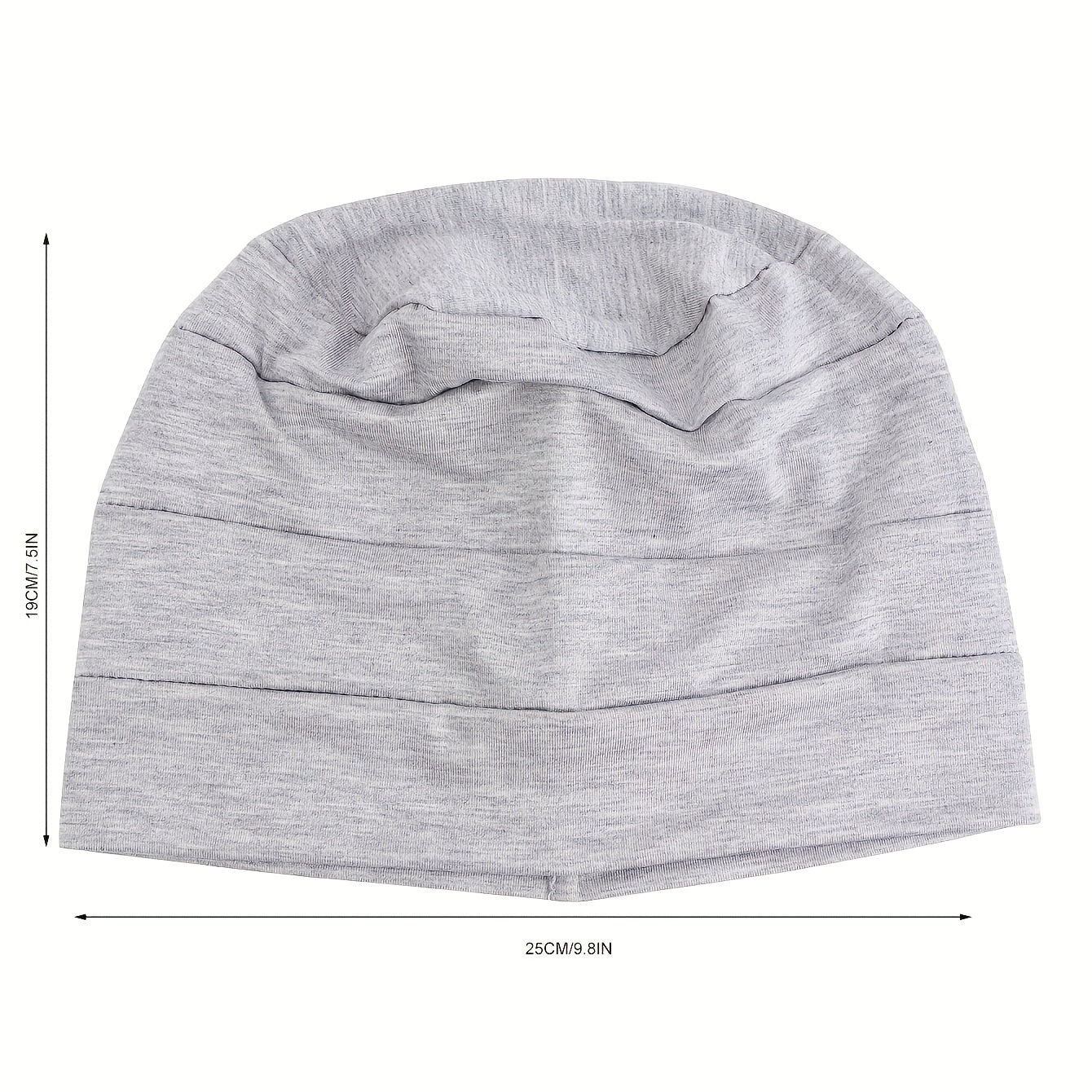 2pcs Ruched Turban Solid Inner Cap Lightweight Head Wrap Underscarf Beanie Cap