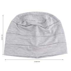 2pcs Ruched Turban Solid Inner Cap Lightweight Head Wrap Underscarf Beanie Cap