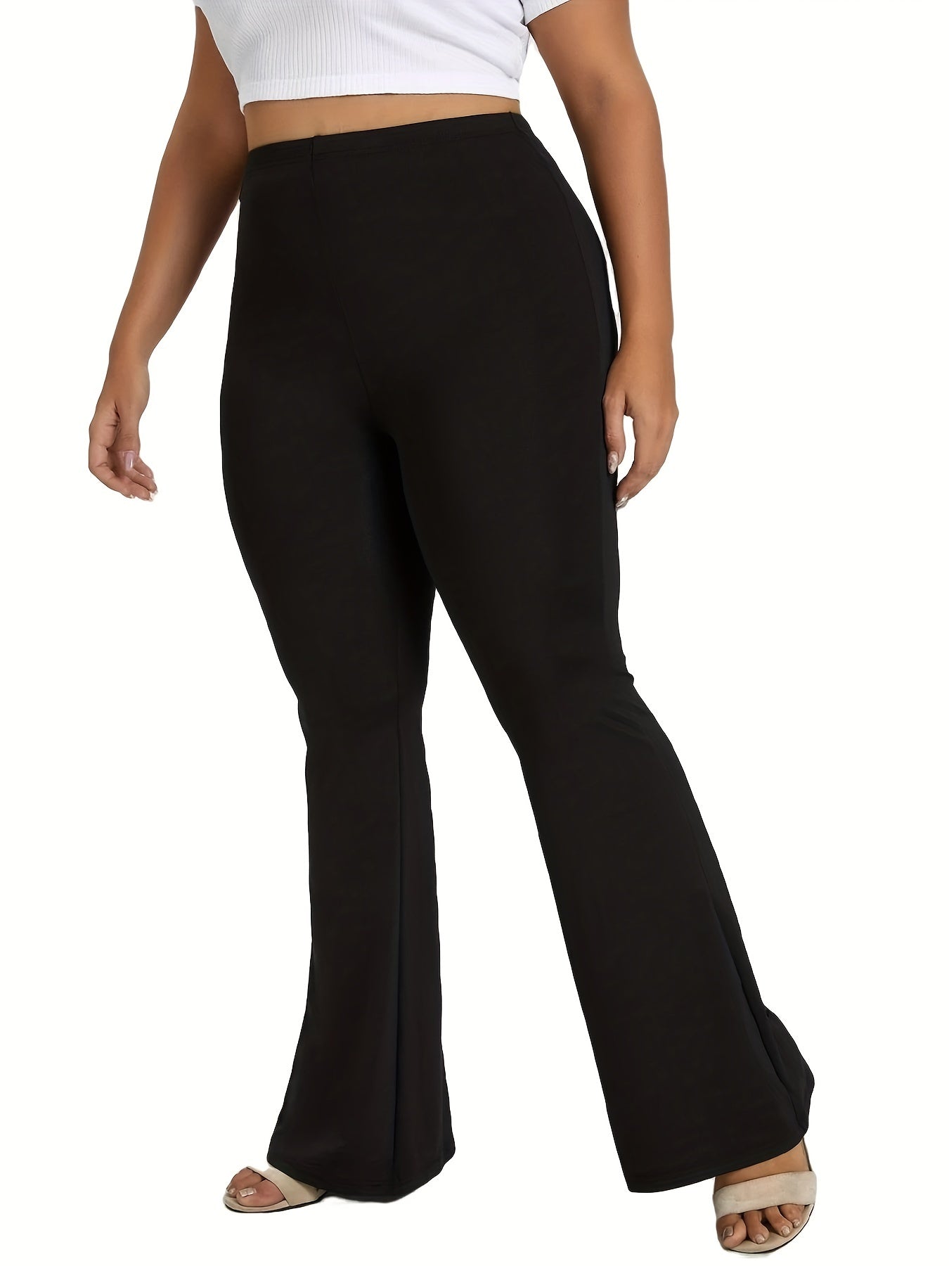  Women's High Rise Flared Leg Trousers