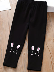 Girls' Bunny Embroidery Legging Pants For Kids