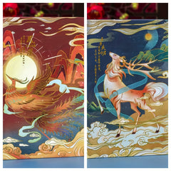 2 Pack Chinese Style Mythical Creatures Journal & Notebook Set Vintage Design