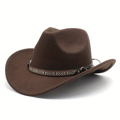 Men's British Style Woolen Western Cowboy Hat