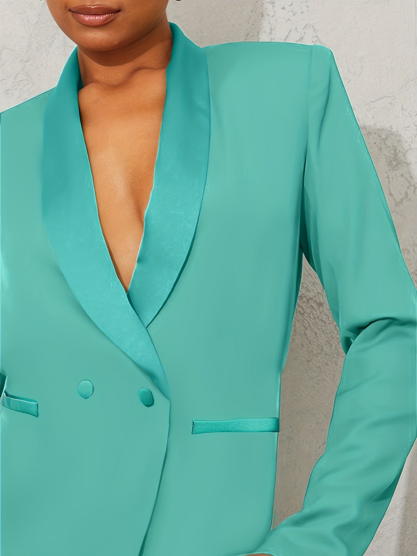  Solid Long Sleeve Workwear Blazer