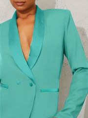  Solid Long Sleeve Workwear Blazer