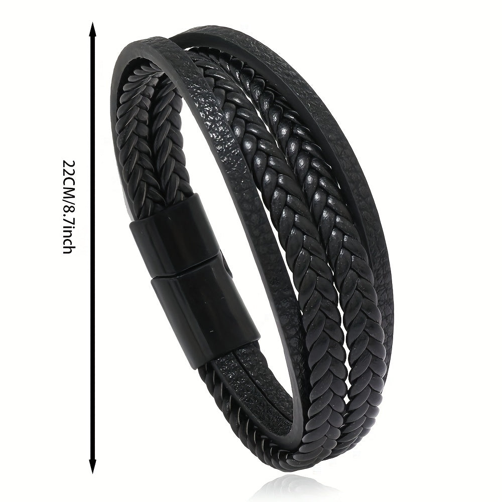 Men's Vintage Weave PU Leather Bracelet