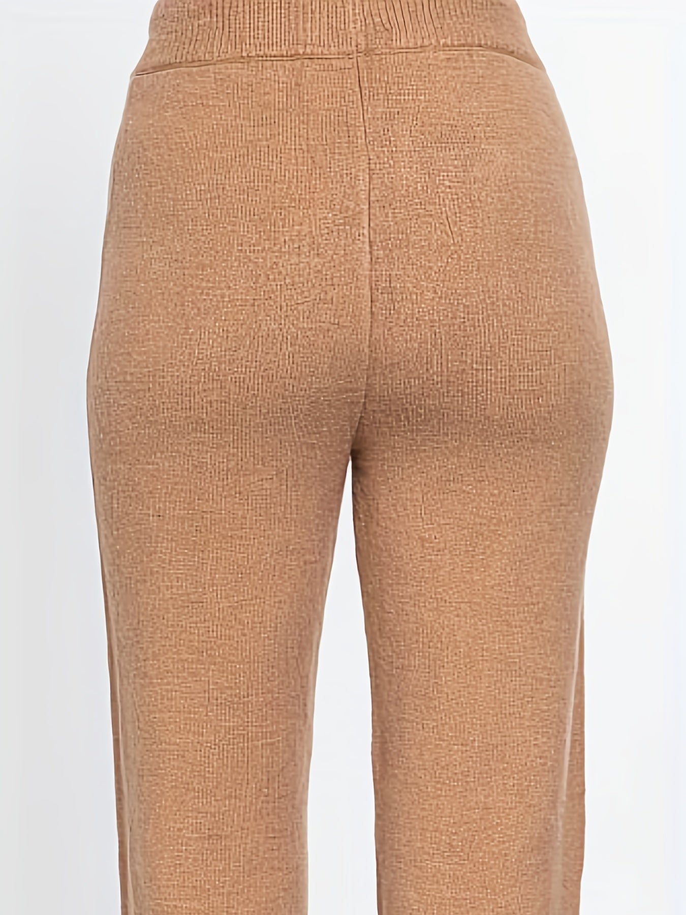  Casual Sweater Pants Women's Plus Solid Elastic Drawstring High Rise