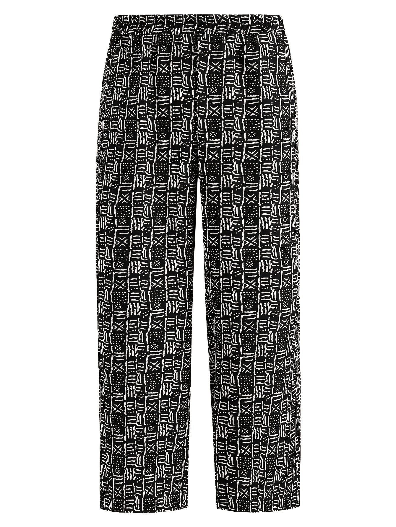  Colorblock Wide Leg Trousers With Pockets