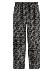  Colorblock Wide Leg Trousers With Pockets