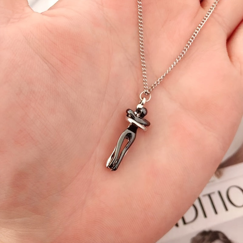 Couple Hug Pendant Necklace