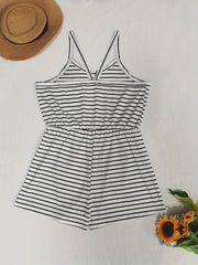 Striped Print Tank Jumpsuit Casual for Summer & Spring