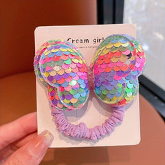 Sequin Butterfly Scrunchies for Kids Glitter Hair Accessories for Girls