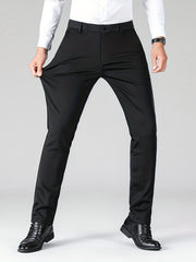 Men's Stretch Business Pants Straight Leg Wrinkle-resistant Trousers