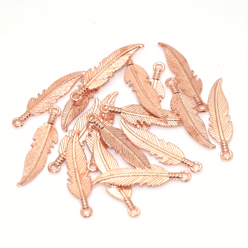 100pcs Feather Pendants DIY Jewelry Making Various Colors