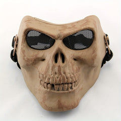 Skull Skeleton Devil Half Face Airsoft Mask Halloween Cosplay Props