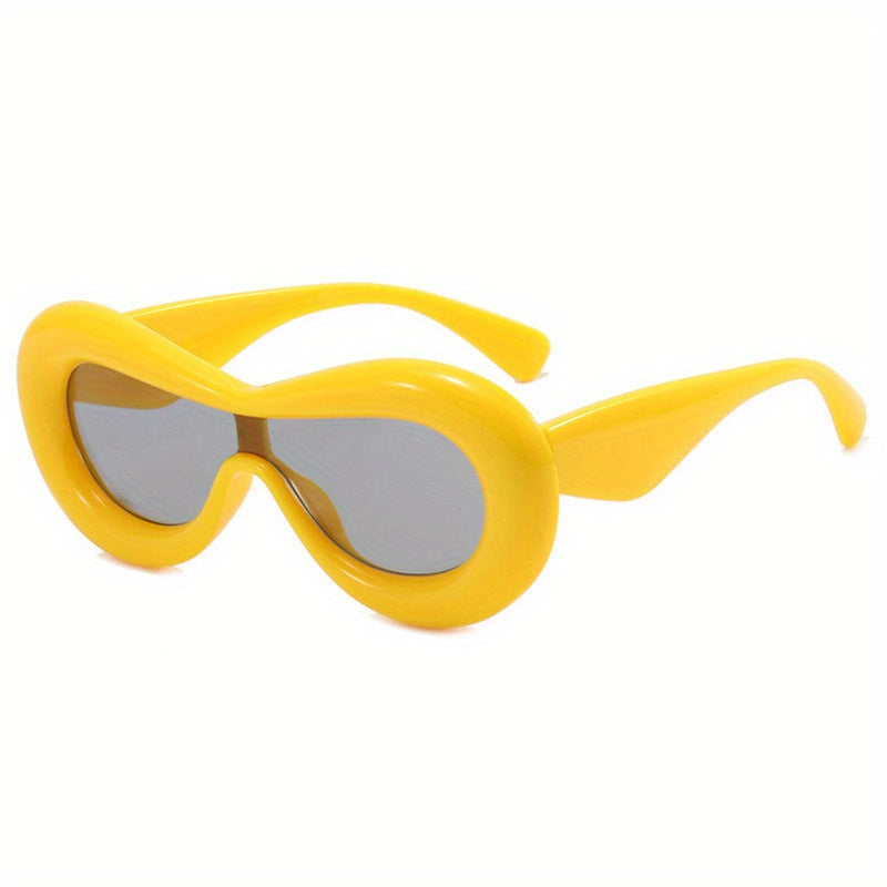 Vintage Oval Sunglasses for Women Gradient Thick Frame