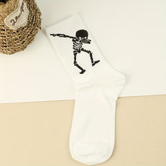 3 Pairs Skull Print Socks Halloween Women's Stockin
