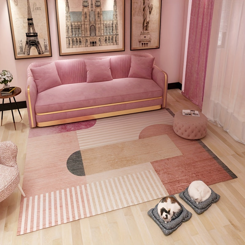 Nordic Geometric Area Rug Soft Non Slip Carpet Living Room Bedroom Easy Clean