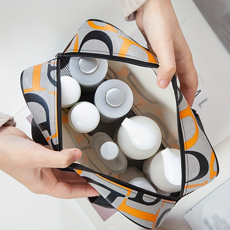 Letter Pattern Toiletry Bag Large Capacity Cosmetic Bag Makeup Storage Bag