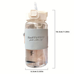 500ml Clear Plastic Water Cup with Straw for Sports Fitness