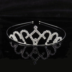Silver Tiara Headband Girls Princess Tiaras Rhinestone Crown