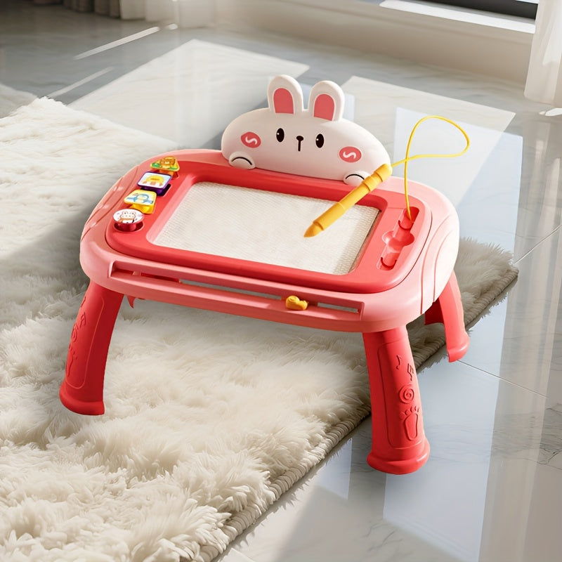 Kids Erasable Drawing Board with Storage Pink & Green