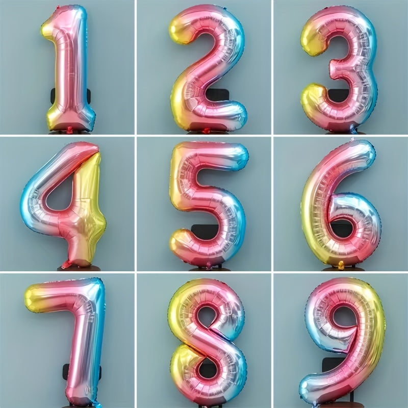 1pc Golden Gradient Crown Foil Number Balloons for Birthday Party Baby Shower
