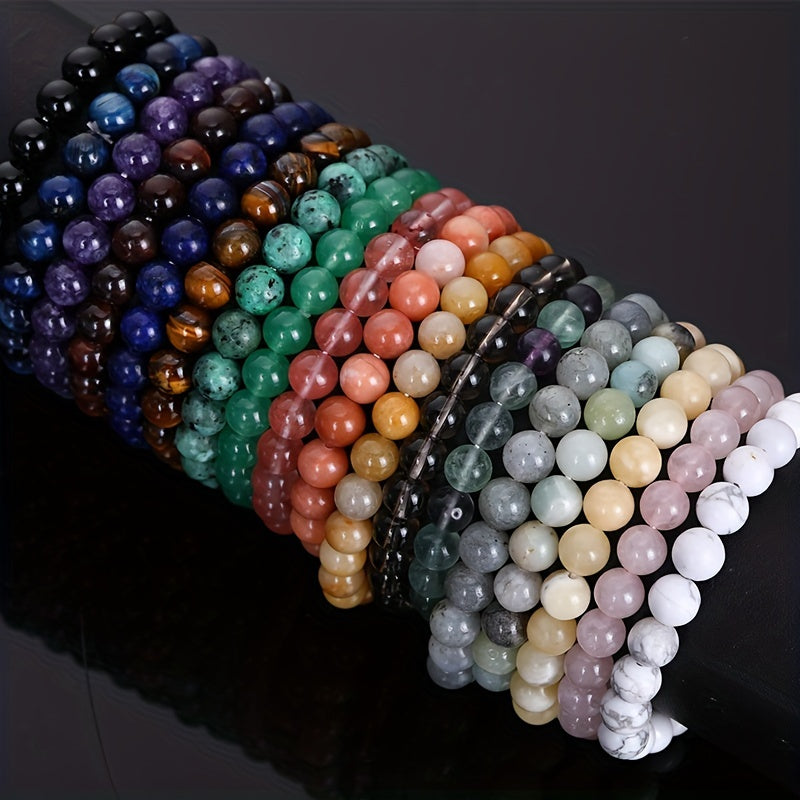 Natural Rose Quartz Beaded Bracelet - Fashionable Unisex Style