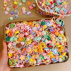 50pcs Cartoon Hair Band Ponytail Holders Hair Accessories for Baby Girls