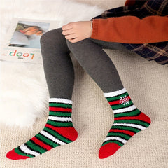 6 Pairs Christmas Print Socks Comfy & Fuzzy Women's Stockings