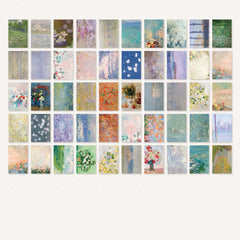 Monet Flower Art Background Paper 100 Sheets Set