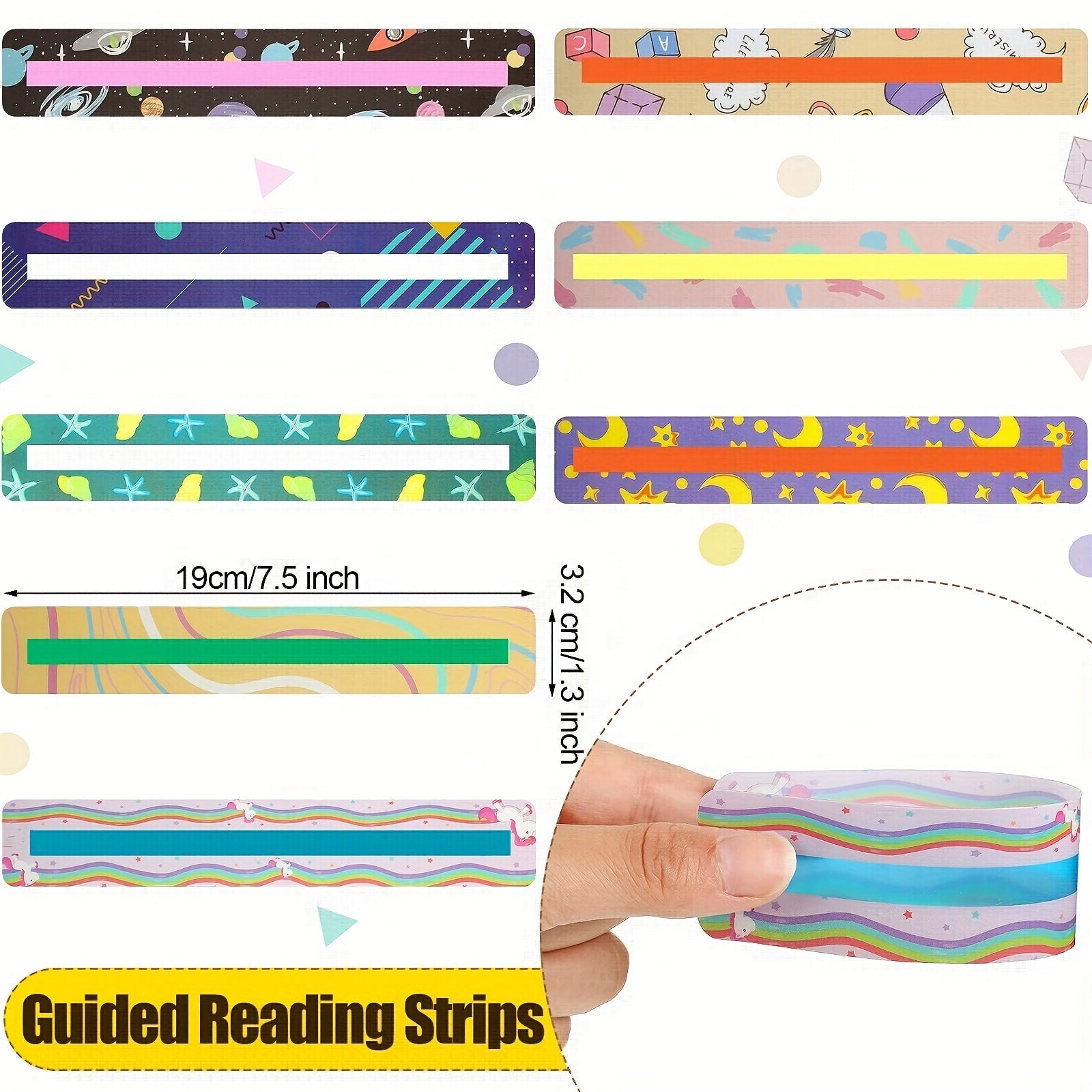 16 Pcs Reading Guide Strips For Dyslexia Tools