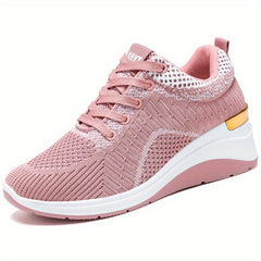 Women's Chunky Knit Sneakers Breathable Lace Up Sports Shoes