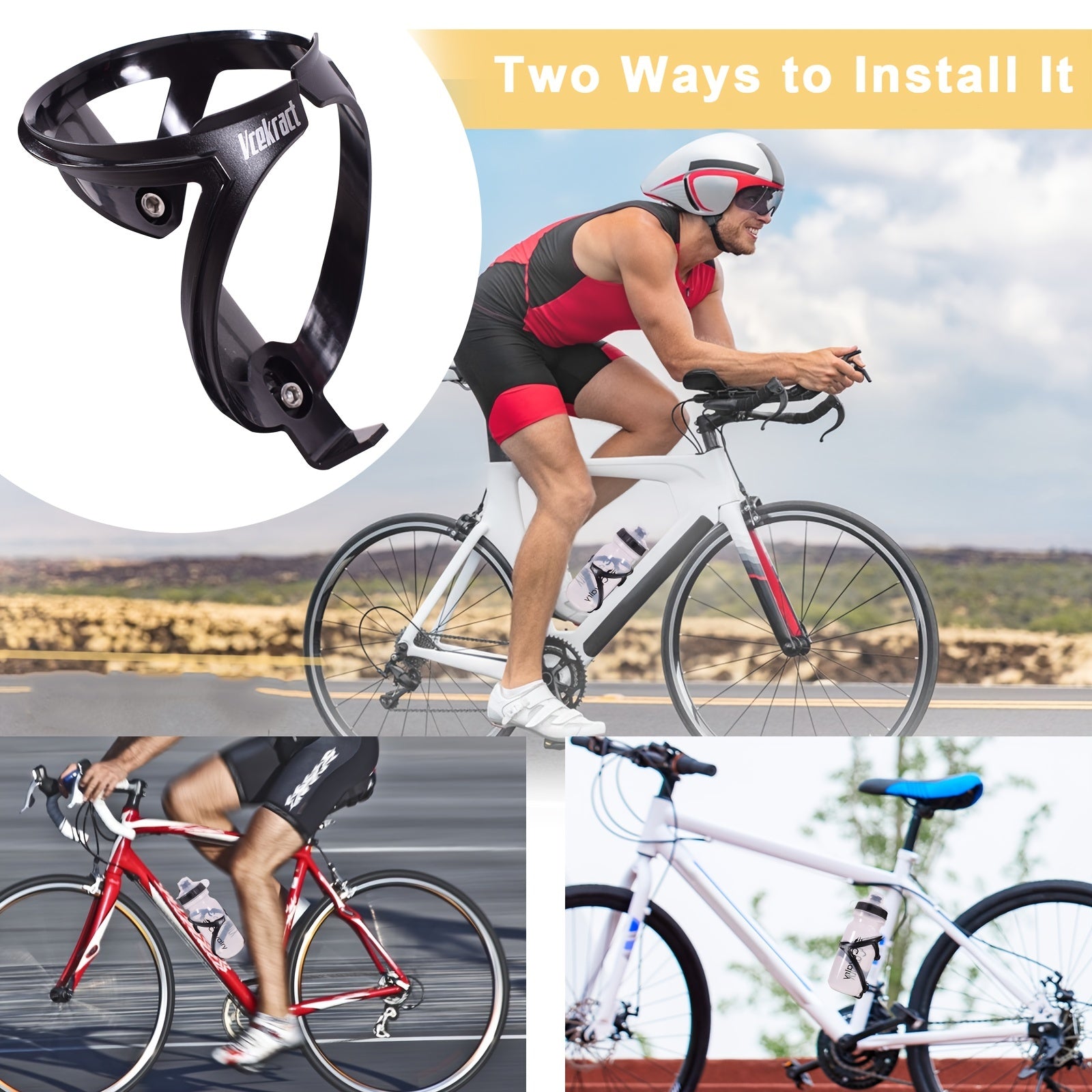 Bicycle Water Bottle Holder, Easy Installation, Durable Bike Accessory
