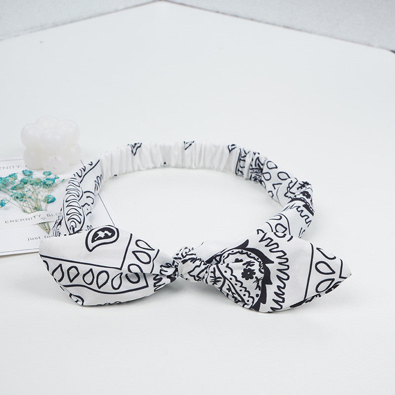 Vintage Solid Print Headbands Soft Elastic Hairbands Bandanas Hair Ac